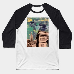 New York City Skyline Art Baseball T-Shirt